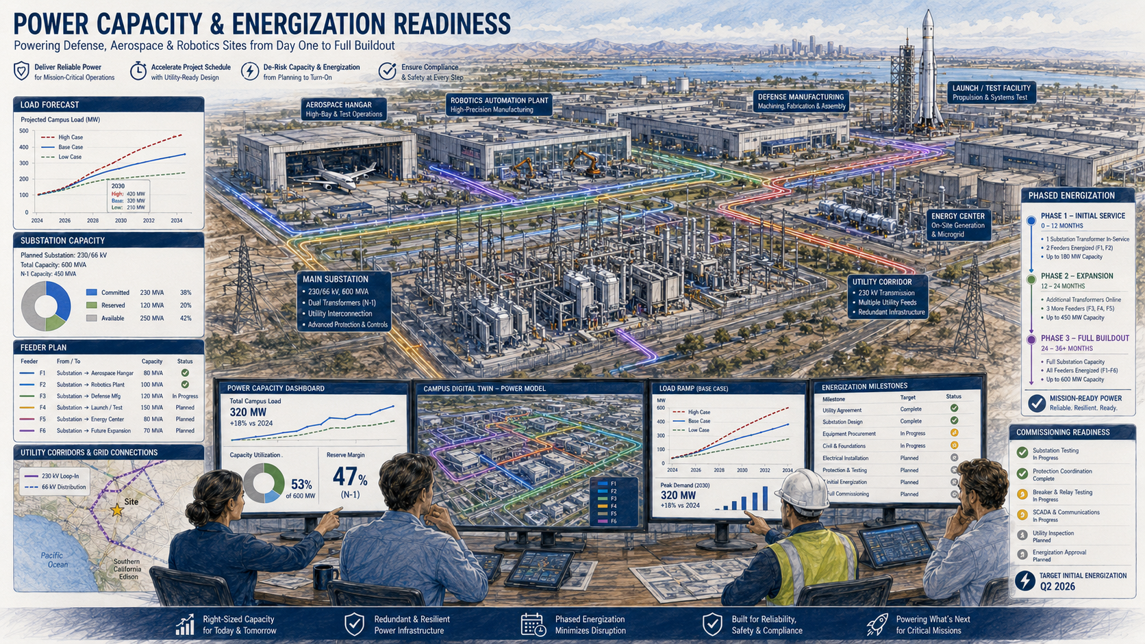 Builder utility delivery strategy: critical utility path, responsibility matrix, permitting path, long-lead tracker, construction sequencing and readiness dashboard
